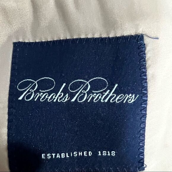 Brook Brothers Men Regent Fit Blazer Beige Jacket Sz 39R, 33W Padded Shoulders - Picture 13 of 15
